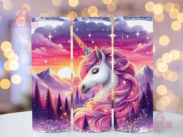 Sparkly Pretty Unicorn Tumbler Wrap, Unicorn 20 oz Skinny Tumbler Sublimation Design, Instant Download Sublimation SvggirlplusArt 
