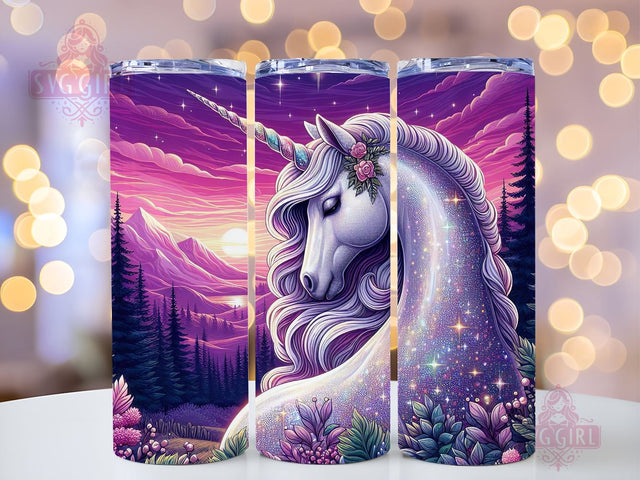Sparkly Pretty Unicorn Tumbler Wrap, Unicorn 20 oz Skinny Tumbler Sublimation Design, Instant Download Sublimation SvggirlplusArt 