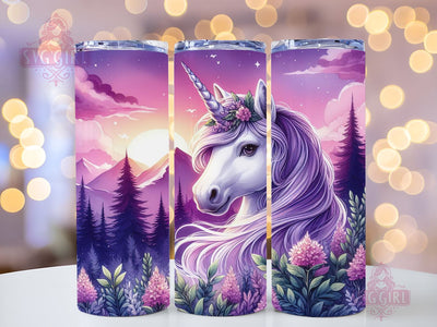 Sparkly Pretty Unicorn Tumbler Wrap, Unicorn 20 oz Skinny Tumbler Sublimation Design, Instant Download Sublimation SvggirlplusArt 