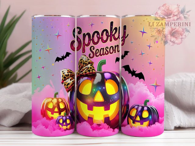 Sparkly Pumpkin Spooky Season Tumbler, Sparkly Pumpkin Wrap, Halloween Pumpkin Cup, 20oz Sublimation, Glitter Halloween Design, Pumpkin Drinkware, Spooky Tumbler Wrap Sublimation Li Zamperini 