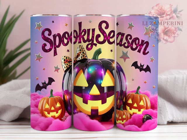 Sparkly Pumpkin Spooky Season Tumbler, Sparkly Pumpkin Wrap, Halloween Pumpkin Cup, 20oz Sublimation, Glitter Halloween Design, Pumpkin Drinkware, Spooky Tumbler Wrap Sublimation Li Zamperini 