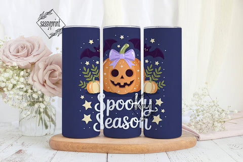 Sparkly Spooky Pumpkin 20oz Tumbler Wrap Sublimation sassyprint 