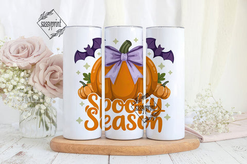 Sparkly Spooky Pumpkin 20oz Tumbler Wrap Sublimation sassyprint 