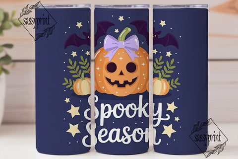 Sparkly Spooky Pumpkin 20oz Tumbler Wrap Sublimation sassyprint 