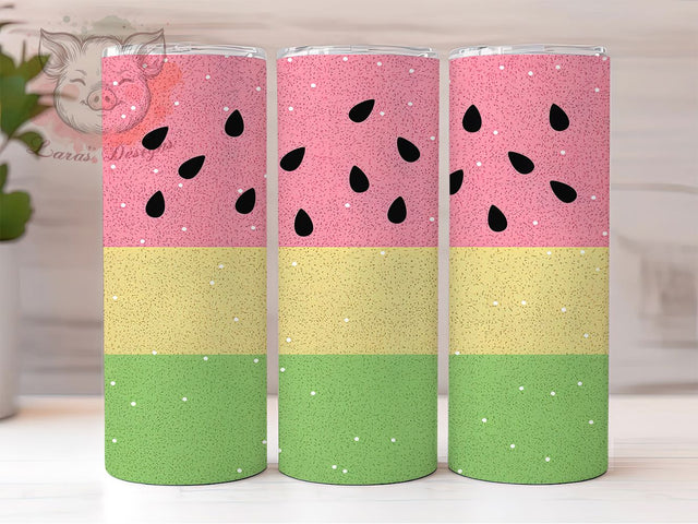 Sparkly Tropical Fruit Summer Tumbler Wrap, Sparkle Pattern Design, Glitter Fruit Art, Pink Green Cup, Tropical Theme Gift, Sweet Summer Wrap, Fruity Sublimation Sublimation Lara' s Designs 