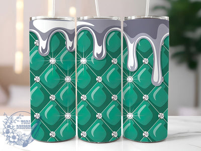 Sparkly Turquoise Diamond Drip Tumbler, Glam Drip Wrap, 20oz Tumbler Sublimation, Sparkly Turquoise Design, Glitter Drip Template, Chic Diamond Tumbler, Stylish Glam Wrap Sublimation ToriDesigns 