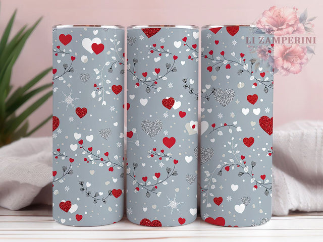 Sparkly Valentine Heart Tumbler, Glitter Hearts, Pretty Sparkle, Sublimation Art, 20oz Tumbler, Love Theme, Festive Design Sublimation Li Zamperini 