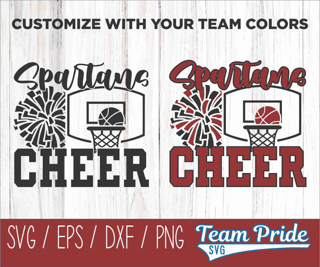 Spartan Basketball Cheer SVG Digital Download Printable - SVG, EPS, DXF, PNG SVG Team Pride SVG 