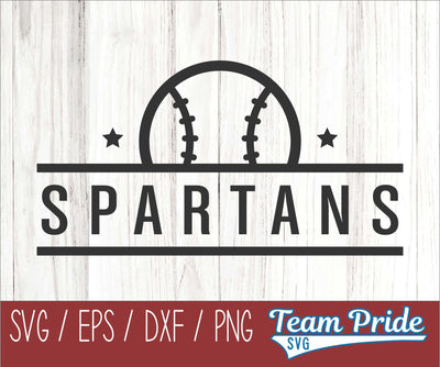 Spartans Baseball SVG Digital Download Printable - SVG, EPS, DXF, PNG SVG Team Pride SVG 