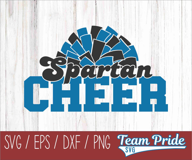 Spartans Cheer Pom Pom SVG Digital Download Printable - SVG, EPS, DXF, PNG SVG Team Pride SVG 