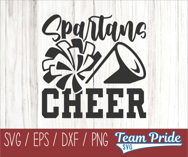 Spartans Cheer SVG Digital Download Printable - SVG, EPS, DXF, PNG SVG Team Pride SVG 