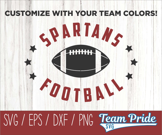 Spartans Football SVG Digital Download Printable - SVG, EPS, DXF, PNG 3 SVG Team Pride SVG 