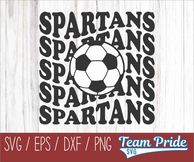 Spartans Soccer Retro Wave SVG Digital Download Printable - SVG, EPS, DXF, PNG SVG Team Pride SVG 