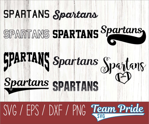 Spartans SVG Bundle Digital Download Printable - SVG, EPS, DXF, PNG SVG Team Pride SVG 