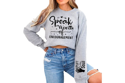 Speak Words of Encouragement Sleeve SVG Design, Christian Sleeve SVG, Faith SVG Design, Jesus Sleeve SVG SVG Regulrcrative 