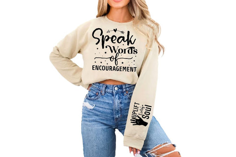 Speak Words of Encouragement Sleeve SVG Design, Christian Sleeve SVG, Faith SVG Design, Jesus Sleeve SVG SVG Regulrcrative 