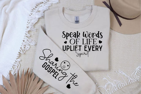 Speak Words of Life Uplift Every Spirit Sleeve SVG Design, Christian Sleeve SVG, Faith SVG Design, Jesus Sleeve SVG, Religious Sleeve SVG SVG Regulrcrative 