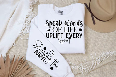 Speak Words of Life Uplift Every Spirit Sleeve SVG Design, Christian Sleeve SVG, Faith SVG Design, Jesus Sleeve SVG, Religious Sleeve SVG SVG Regulrcrative 