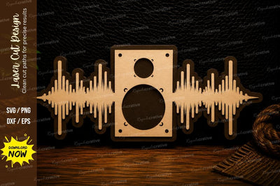 Speaker Sound Wave Laser Cut SVG Design SVG Regulrcrative 