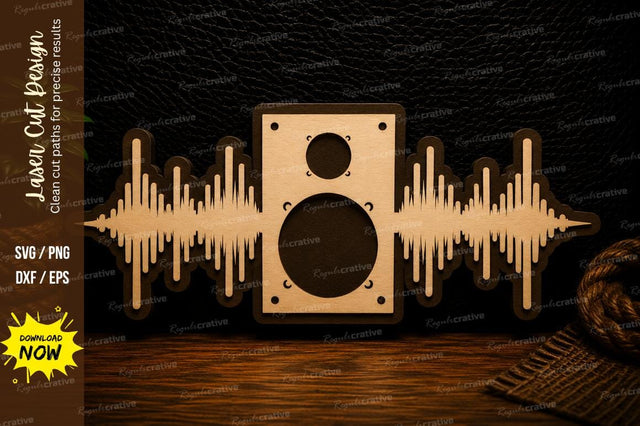 Speaker Sound Wave Laser Cut SVG Design SVG Regulrcrative 
