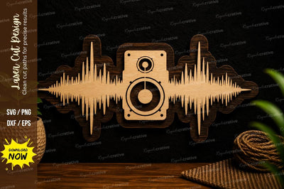 Speaker Sound Wave Music Ornament Laser Cut SVG File SVG Regulrcrative 