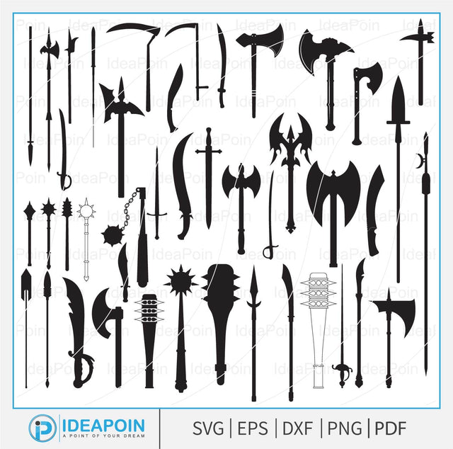 Spear set svg, Spear SVG, indian svg; sword svg, knife svg, viking weapons SVG; Spear Clipart, handgun svg, spear cricut cut files, crossed SVG Dinvect 