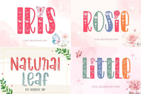 Special Deco Flower Font Bundle Font AnningArts Design 