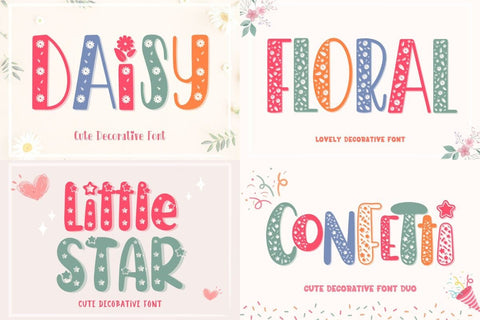 Special Deco Flower Font Bundle Font AnningArts Design 