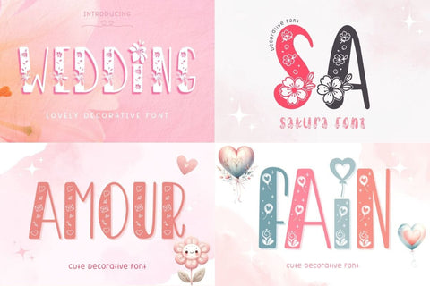 Special Deco Flower Font Bundle Font AnningArts Design 