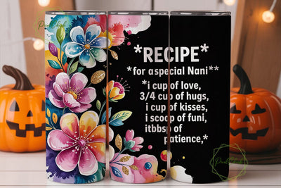 Special Nani Floral Tumbler Wrap Sublimation PixelChick 