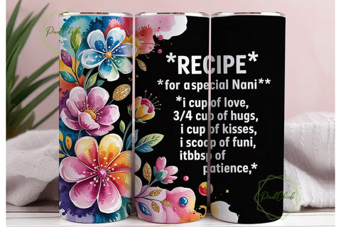 Special Nani Floral Tumbler Wrap Sublimation PixelChick 