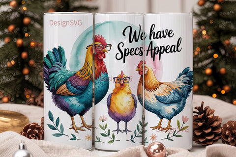 Specs Appeal Chicken 20oz Tumbler Wrap Sublimation DesignSVG 