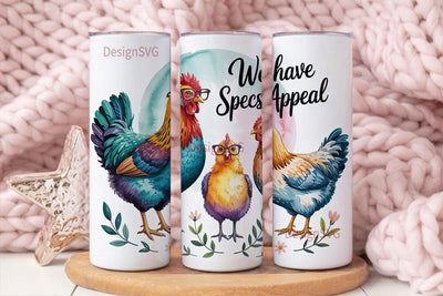 Specs Appeal Chicken 20oz Tumbler Wrap Sublimation DesignSVG 