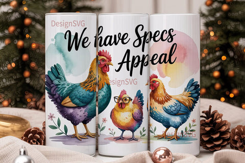Specs Appeal Chicken 20oz Tumbler Wrap Sublimation DesignSVG 
