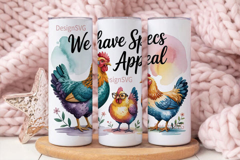 Specs Appeal Chicken 20oz Tumbler Wrap Sublimation DesignSVG 