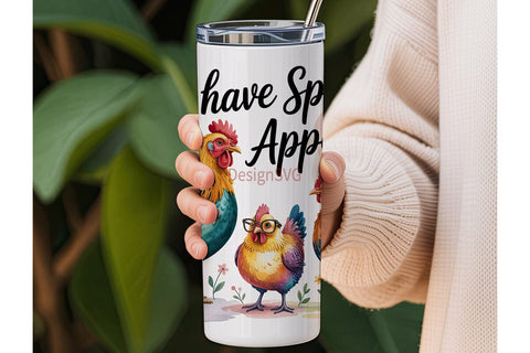 Specs Appeal Chicken 20oz Tumbler Wrap Sublimation DesignSVG 