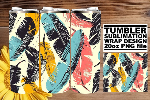 Spectrum Feather Bliss Tumbler Art 20oz Sublimation afrosvg 