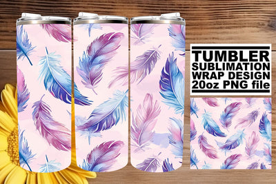 Spectrum Feather Fiesta Tumbler Art 20oz Sublimation afrosvg 