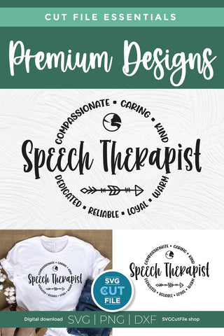 Speech therapist svg with round circle for men or women SVG SVG Cut File 
