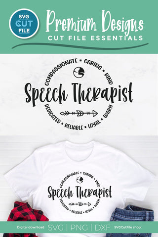 Speech therapist svg with round circle for men or women SVG SVG Cut File 