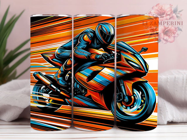 Speed Racing Motorcycle 20oz Tumbler, Racing Tumbler, Motorcycle Gifts, Sublimation Design, 20oz Tumbler, Biker Decor, Speed Racing, Custom Motorcycle Wrap Sublimation Li Zamperini 
