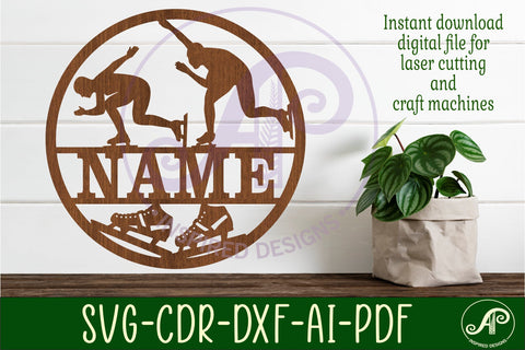 speed skater female name sign, SVG, sports themed wall art SVG APInspireddesigns 