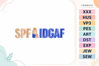 SPF & IDCaf Funny Summer Quote Beach Phrase Machine Embroidery Design Embroidery/Applique DESIGNS sg embroidery 