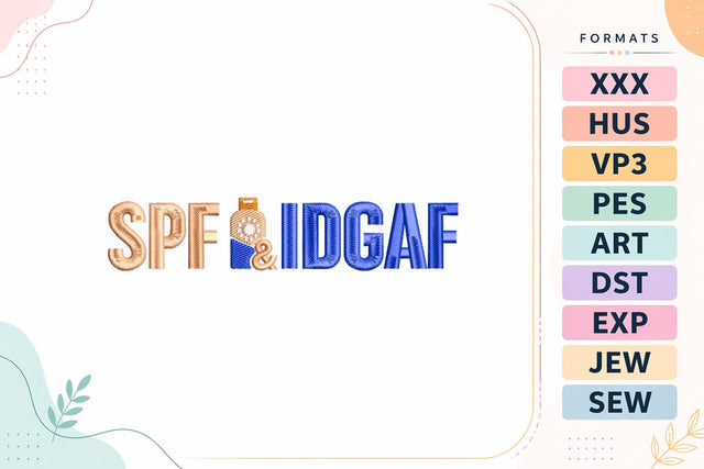 SPF & IDCaf Funny Summer Quote Beach Phrase Machine Embroidery Design Embroidery/Applique DESIGNS sg embroidery 