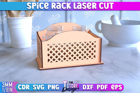 Spice Rack Laser Cut Bundle | Kitchen Shelf | Spice Caddy | Kitchen Organizer | CNC File SVG The T Store Design 