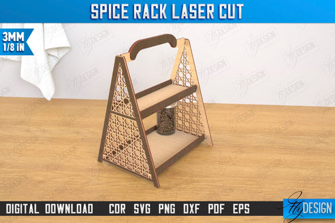 Spice Rack Laser Cut Bundle | Kitchen Shelf | Spice Caddy | Kitchen Organizer | CNC Files SVG Fly Design 