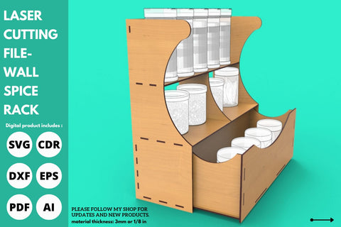 Spice Rack - Laser Cut File | svg paper cut | cricut | glowforge file SVG tofigh4lang 