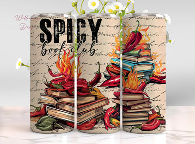 Spicy Book Club 20 oz Skinny Tumbler Sublimation Design Digital Download PNG Instant DIGITAL ONLY, Romance book lover Tumbler Sublimation WillowSageDesign 
