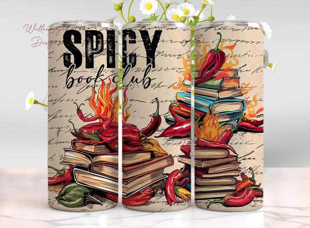 Spicy Book Club 20 oz Skinny Tumbler Sublimation Design Digital Download PNG Instant DIGITAL ONLY, Romance book lover Tumbler Sublimation WillowSageDesign 