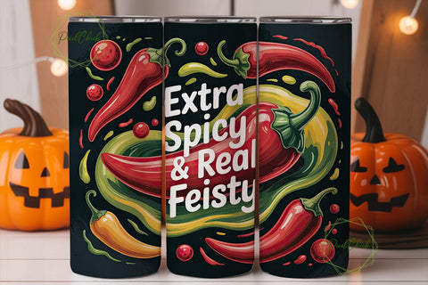 Spicy & Feisty 20oz Tumbler Wrap Sublimation PixelChick 